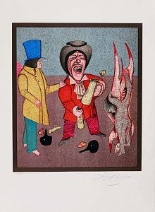 Михаил Шемякин (р.1943). Счастливый Пьяница. Из серии "Карнавалы". 1970-е - 1980-е.