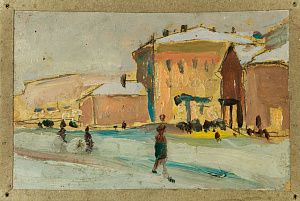 Якимченко Александр Георгиевич (1878-1929). Городской пейзаж. Зима. Первая четверть ХХ века.