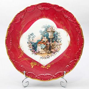 Тарелка с галантной сценой. Франция, Лимож, 1944-63 годы.