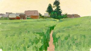 Пыриков Борис Викторович (1925-1987). Закат в поле. 1970-е.