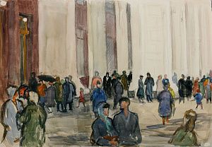 Эйгес Ольга Вячеславовна (1910-1996). 
Дождливый день. 1960-е.