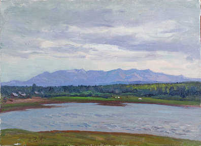 Чувахин Николай Николаевич (р.1947).Пейзаж с озером. 1970-е - 1980-е.