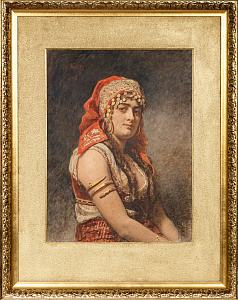 Бобров Виктор Алексеевич (1842-1918). 
Портрет девушки в восточном костюме. 1895.