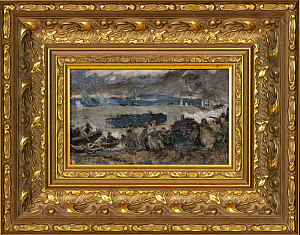 Дмитриевский Виктор Константинович (1923-2006).
Этюд №2. К картине "Сталинградская переправа". 1950.
