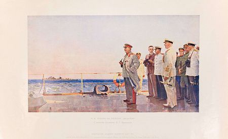 Пузырьков Виктор Григорьевич (1918-1999). И.В.Сталин на крейсере "Молотов". 1950.