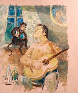 Неизвестный художник. Россия. Портрет Владимира Высоцкого. 1980-е.