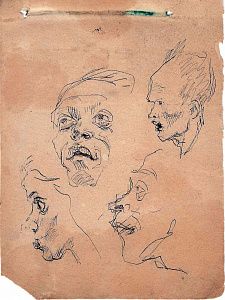 КУКРЫНИКСЫ. Зарисовки из блокнота. Смеющиеся лица. Первая треть ХХ века.