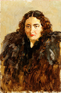 Иогансон Борис Владимирович (1893-1973).
Портрет женщины в шубе. 1950-е - 1960-е.