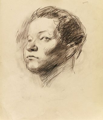 Пинкисевич Пётр Наумович (1925-2004)Голова натурщика. Середина ХХ века.