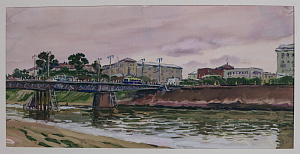 Цесевич Александр Платонович (1918-1990). 
Городской пейзаж. 1963.