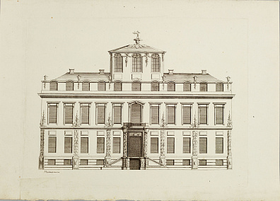 Иоганн Георг Хертель Хопенгаупт (Johann Georg Hertel Hopenhaupt) (1700-1775).(?)Эскиз фасада. Вторая половина XVIII века.