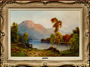 Артур де Брианский (Arthur de Breanski) (XIX-XX). Пейзаж с озером. Начало ХХ века.