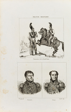 Ревиль (XIX). Кирасиры Российской Гвардии. Портреты Ф.Фрессине и Г.Брюна.  Иллюстрация из книги "Военная Франция: История французских сухопутных и морских армий 1792-1837". Первая половина XIX века.