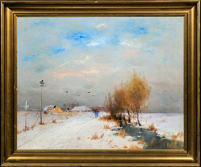 Богданов Николай Григорьевич (1850–1892). Зимний пейзаж. Конец XIX века.