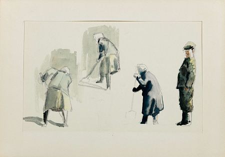 Винокуров Александр Васильевич (1922-2002). 
Субботник. Зарисовки. 1960-е 1970-е.