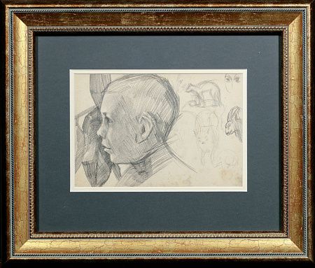 Шевченко Александр Васильевич (1883-1948). 
Профиль мальчика. Зарисовки. Первая треть ХХ века.
