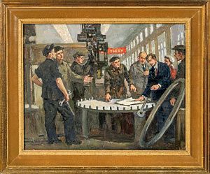 Оссовский Петр Павлович (р. 1925). В цеху. На сборке. 1952.