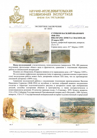 Суриков Василий Иванович (1848-1916).Вид на Храм Христа Спасителя. 1899.