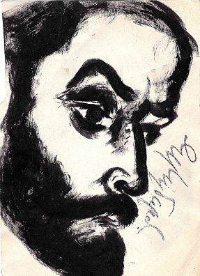 Чубаров Евгений Иосифович (1934-2012). Двусторонняя работа. Мужской портрет. Фигура. 1980-е.