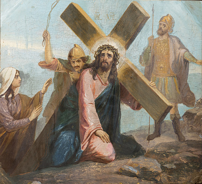 Икона "Несение креста". Россия. Вторая половина XIX века.