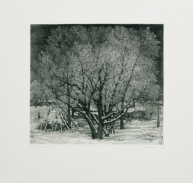Никиреев Станислав Михайлович (1932-2007). "Подмосковный иней". 1987.