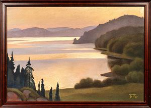 Смирнов-Русецкий Борис Алексеевич (1905-1993). Отблески заката. Из цикла "Север". 1987.