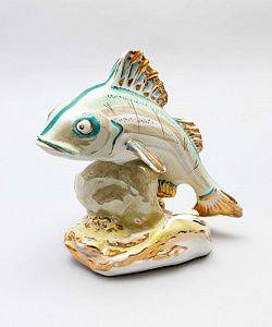 Скульптура "Окунь". СССР, Дулевский фарфоровый завод, автор модели - П.М. Кожин, 1954 г.