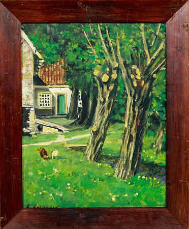 Сологуб Леонид Романович (1884–1956). Деревенский двор. Вторая четверть ХХ века.