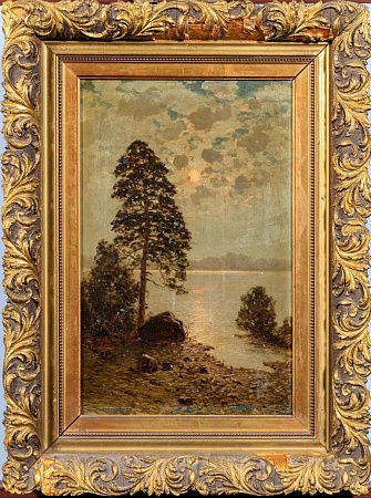 Фон Таубе Евгений Юльевич (1869-1913). 
Озеро в лунную ночь. Конец XIX века.