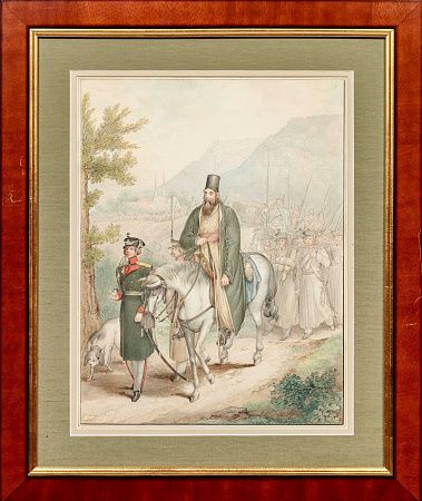 Опиц Георг Эмануэль (Georg Emanuel Opiz) (1775-1841). Русские солдаты, сопровождают священника. Первая четверть XIX века.