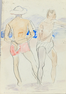 Семячкин Павел Семенович (р.1923). На пляже. 1970-е.