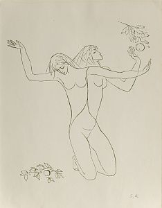 Красаускас Стасис Альгирдович (1929–1977).
Женский силуэт. Цикл "Рождение женщины". 1970-е.