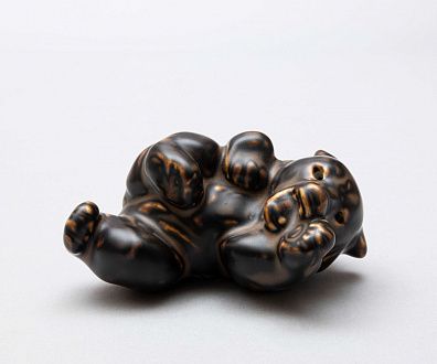 Статуэтка "Мишка проснулся". Дания, мануфактура Royal Copenhagen, автор - Кнуд Кюн, 1936-50 годы.