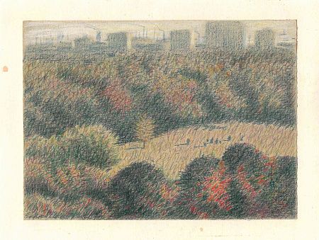 Басыров Гариф Шарипович (1944-2004). Городской пейзаж. 1986.