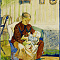Соколов Илья Алексеевич (1890–1968).Бабушка и внучка. Из серии "Уходящий быт". 1922.