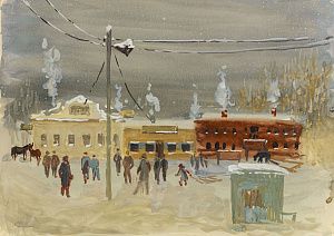 Дейнеко Ольга Константиновна (1897–1970) .Зима в городе. 1930-е.
