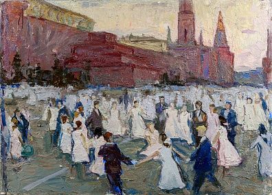 Гусев Юрий Викторович (1928-2016). Бал на Красной площади. Этюд. 1965.
