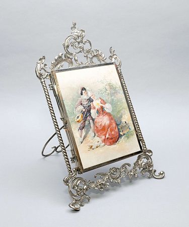 Настольное складное зеркало с литографиями. Франция, 1860-80 годы.