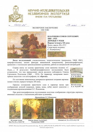 Платонов Семен Сергеевич (1860-1925). Деревья у реки. Первая четверть ХХ века.