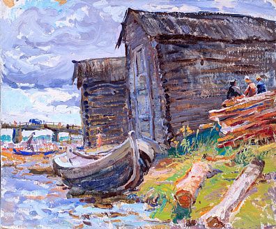 Школин Анатолий Фомич (р.1926). Лодка у берега. 1960-е.