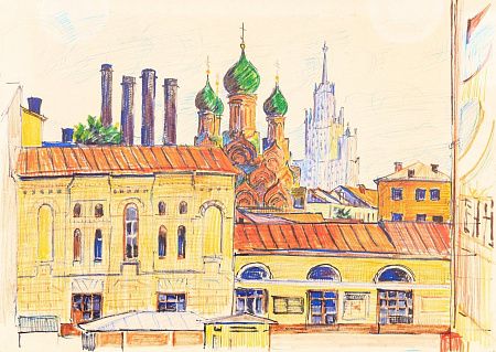 Зайцев Алексей Сергеевич (р.1927). Вид на высотку. 1971.