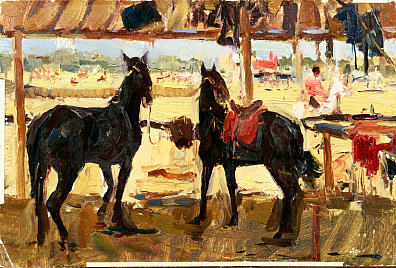 Усачев Николай Васильевич (р. 1934).Перед скачками. 1950-е - 1960-е.