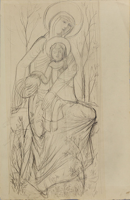 Гончарова Наталья Сергеевна (1881-1962).Богоматерь с младенцем. 1920-е - 1940-е.