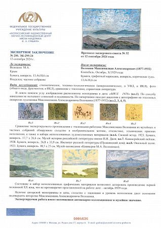 Волошин Максимилиан Александрович (1877-1932).Коктебель. Октябрь. 1929.