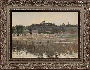 Переплетчиков Василий Васильевич (1863-1918). 
Вид на монастырь. 1890-е - 1900-е.