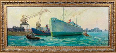 Ромас Яков Дорофеевич (1902-1969).Утро в порту. 1959.