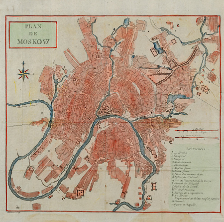 Якоб Йозеф Клаузнер (Jacob Joseph Clausner) (1744-1797).План города Москвы. 1786.