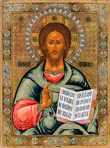 Икона "Христос Вседержитель". Конец XIX - начало ХХ века. Мстера.
