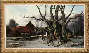 Г.Шнайдер (G.Schneider) (XIX век). Окраина деревни. 1887.