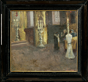 Кирсанов Михаил Герасимович (1889-1958). 
Интерьер храма. 1905.